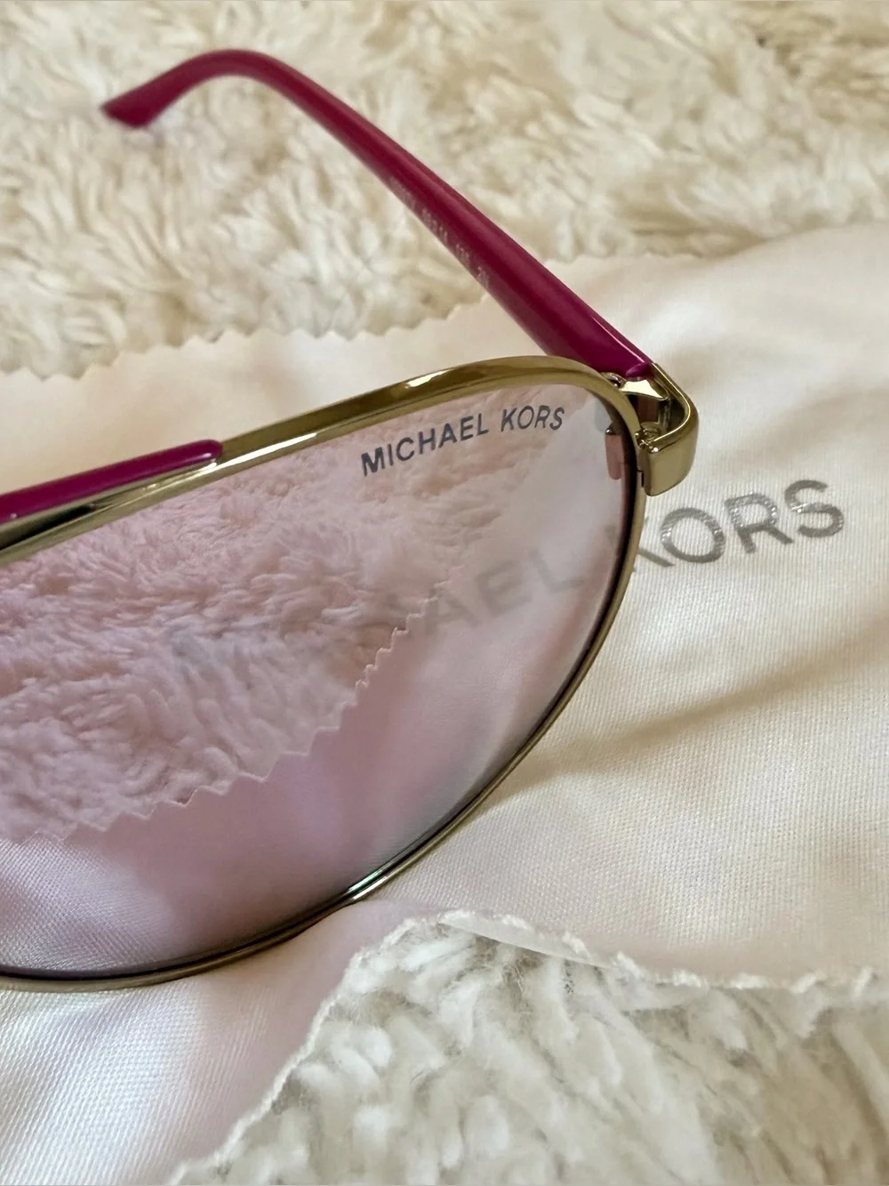 🌸🩷 Michael Kors Pink Mirrored Aviator Sunglasses MK5007 Have
